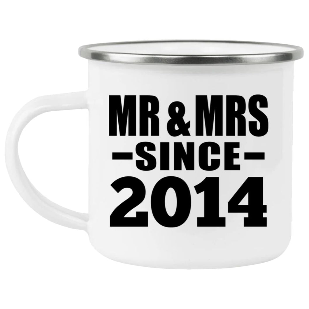 10th Anniversary Mr & Mrs Since 2014 - 12oz Camping Mug