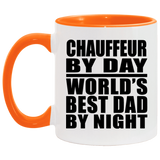 Chauffeur By Day World's Best Dad By Night - 11oz Accent Mug Orange