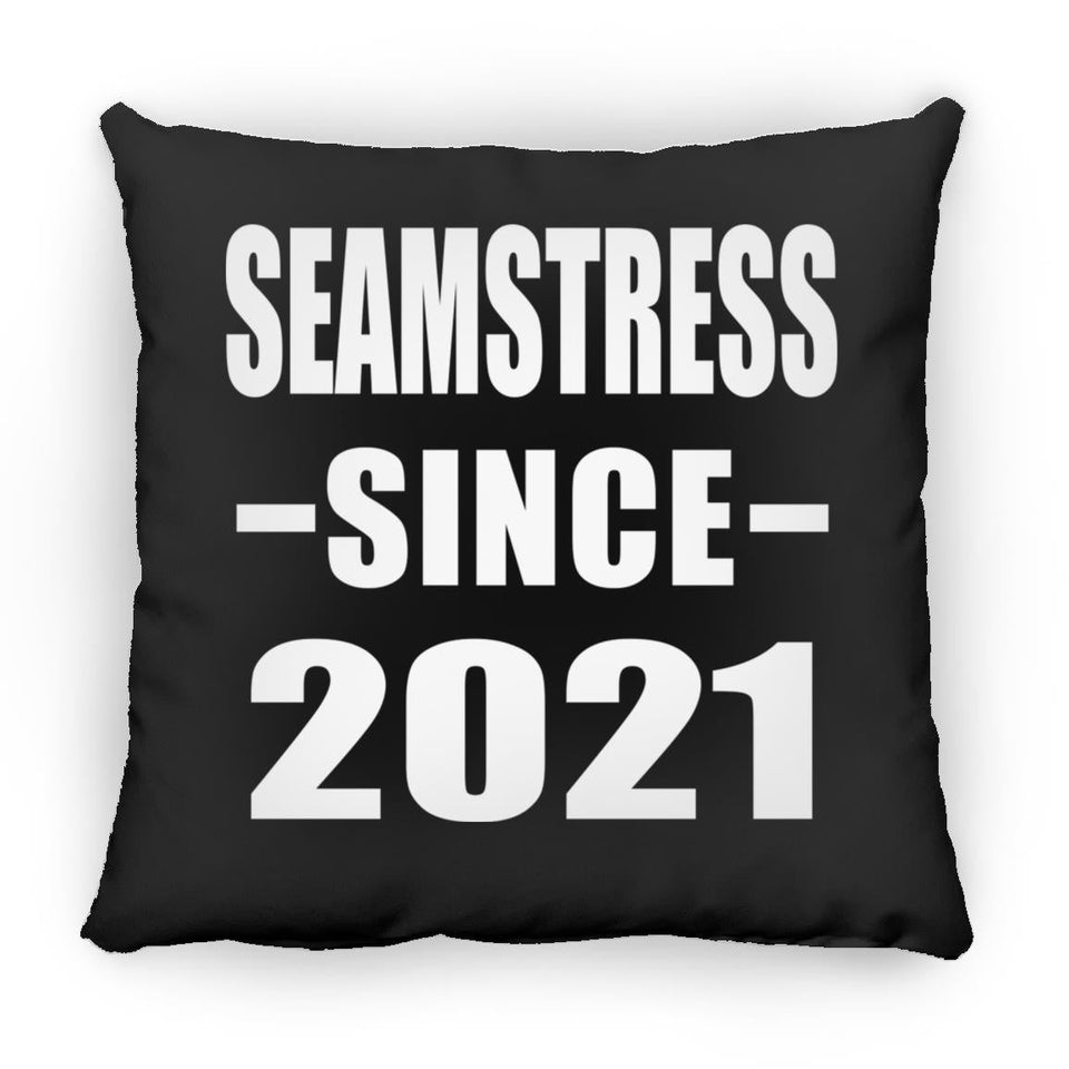 Seamstress Since 2021 - Throw Pillow Black