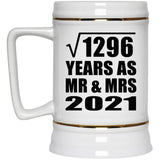 36th Anniversary Square Root of 1296 Years As Mr & Mrs 2021 - Beer Stein