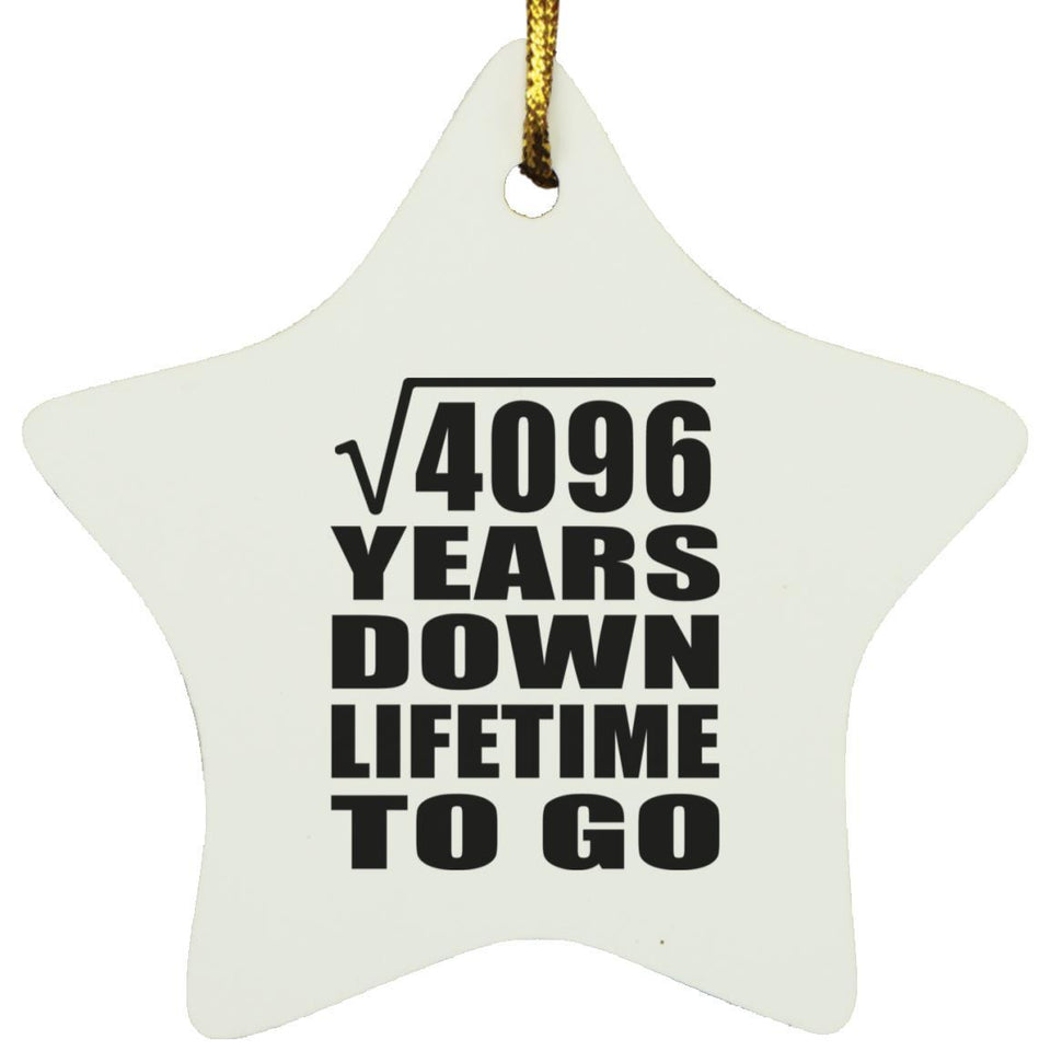 64th Anniversary Square Root of 4096 Years Lifetime To Go - Star Ornament