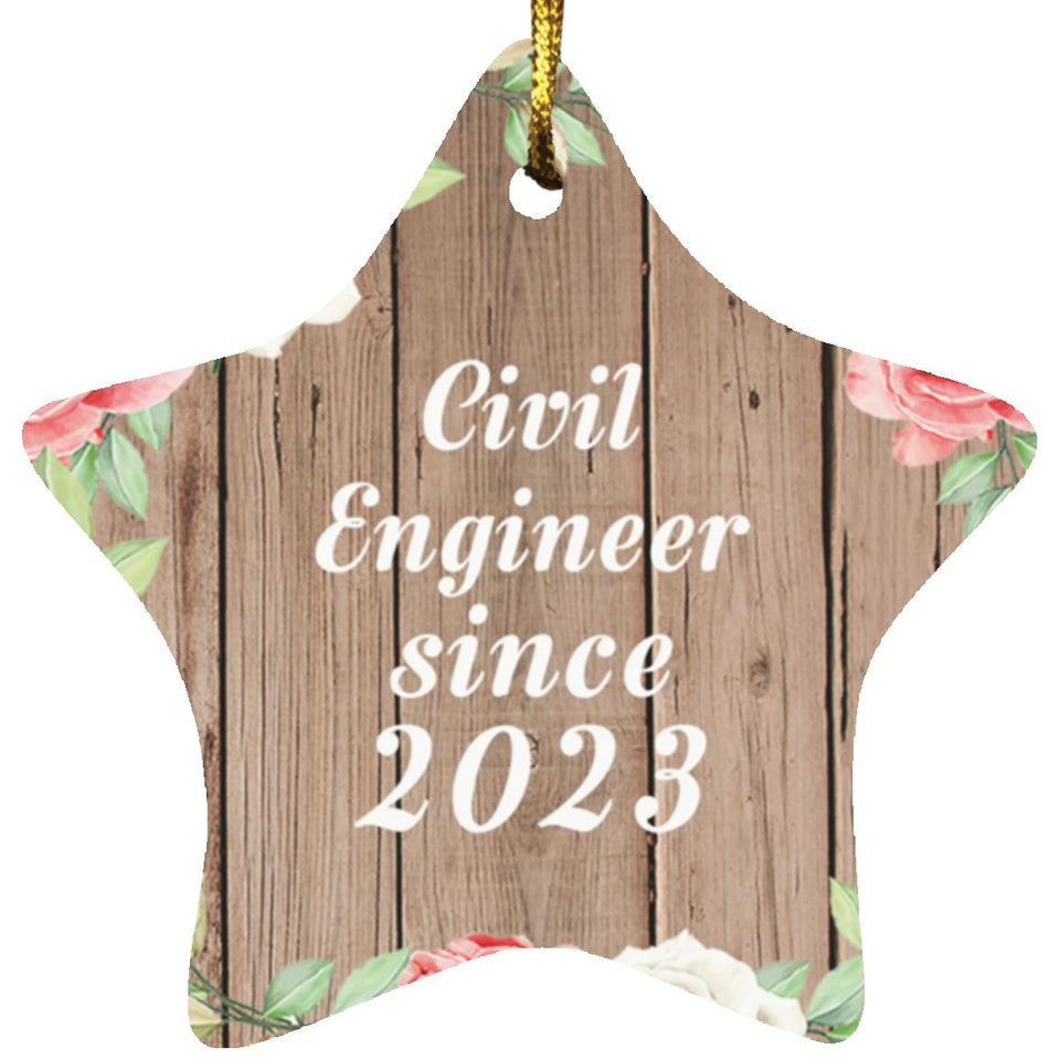 Civil Engineer Since 2023 - Star Ornament B