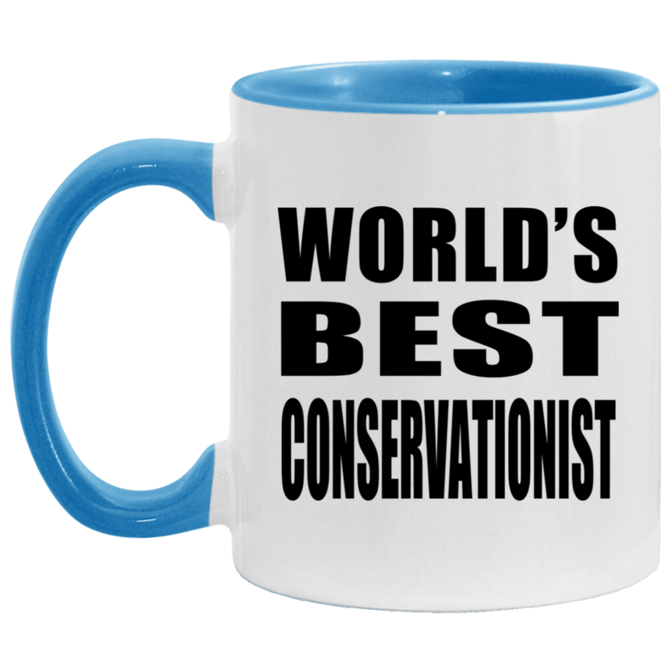 World's Best Conservationist - 11oz Accent Mug Blue