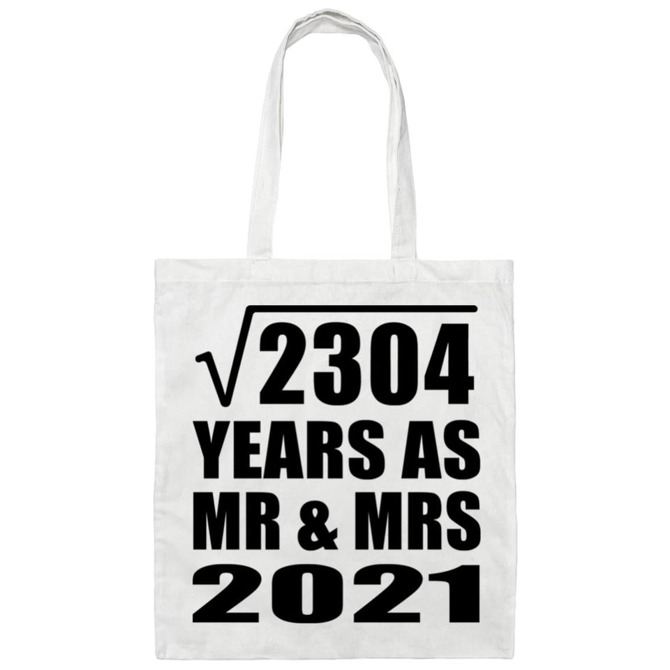 48th Anniversary Square Root of 2304 Years As Mr & Mrs 2021 - Tote Bag White