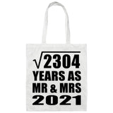48th Anniversary Square Root of 2304 Years As Mr & Mrs 2021 - Tote Bag White