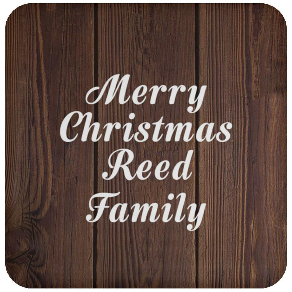 Merry Christmas Reed Family - Drink Coaster D