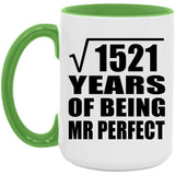 39th Anniversary Square Root of 1521 Years of Mr Perfect - 15oz Accent Mug Green