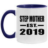 Step Mother Established EST. 2019 - 11oz Accent Mug Purple