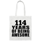 114th Birthday 114 Years Of Being Awesome - Tote Bag White