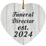 Funeral Director Established Est. 2024 - Heart Ornament F
