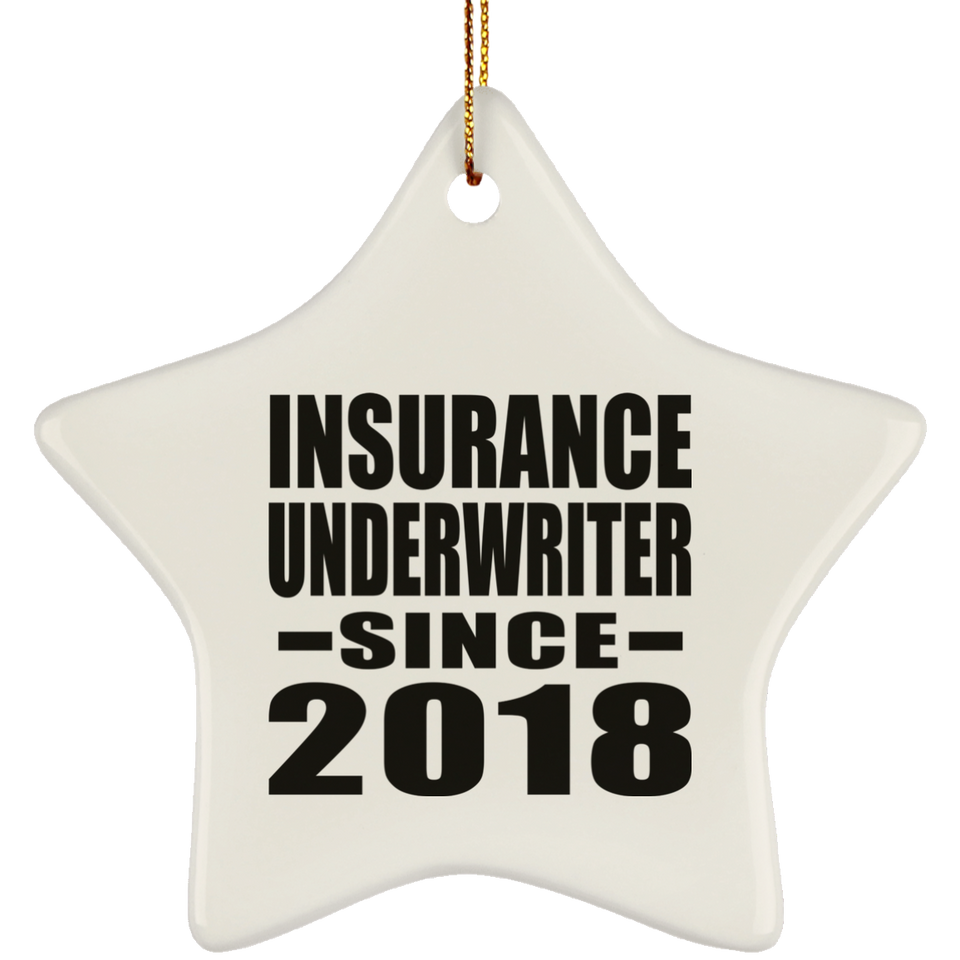 Insurance Underwriter Since 2018 - Star Ornament