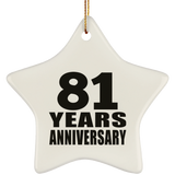 81st Anniversary 81 Years - Star Ornament