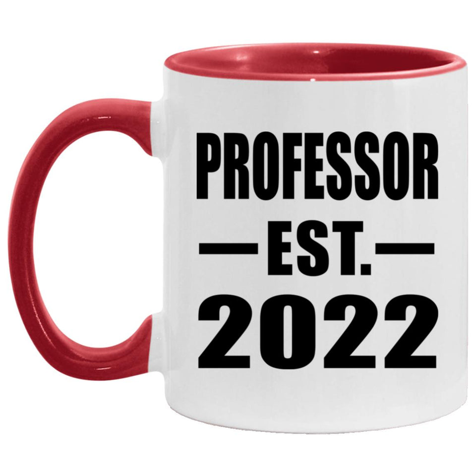 Professor Established EST. 2022 - 11oz Accent Mug Red