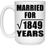 43rd Anniversary Married For Square Root of 1849 Years - 15oz Coffee Mug