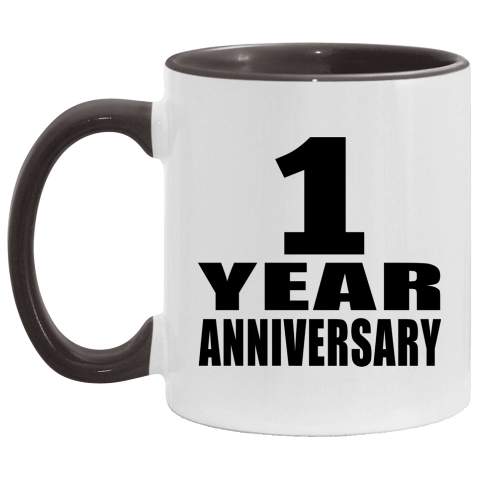 1st Anniversary 1 Year - 11oz Accent Mug Black
