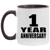 1st Anniversary 1 Year - 11oz Accent Mug Black