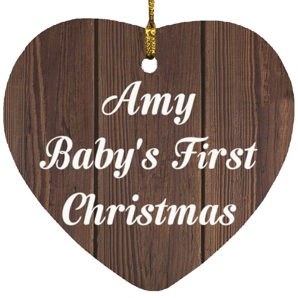 Amy Baby's First Christmas - Heart Ornament D