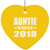 Auntie Since 2018 - Heart Ornament