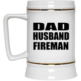 Dad Husband Fireman - Beer Stein