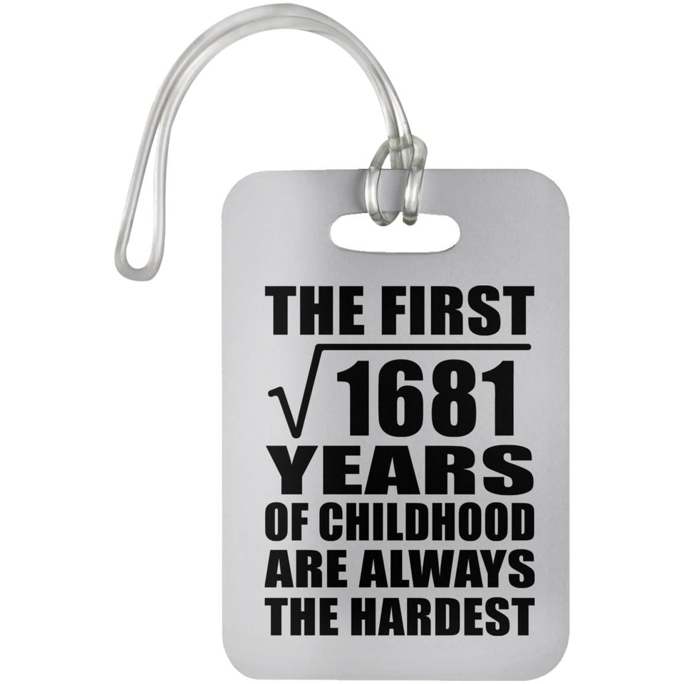 41st Birthday Square Root of 1681 Years of Childhood - Luggage Bag Tag