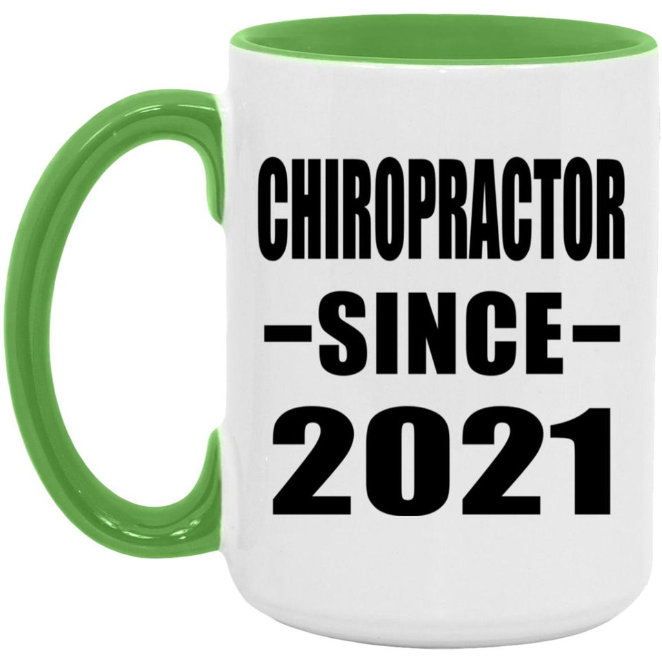 Chiropractor Since 2021 - 15oz Accent Mug Green
