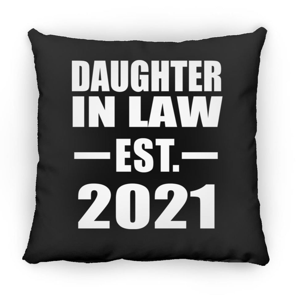 Daughter In Law Established EST. 2021 - Throw Pillow Black