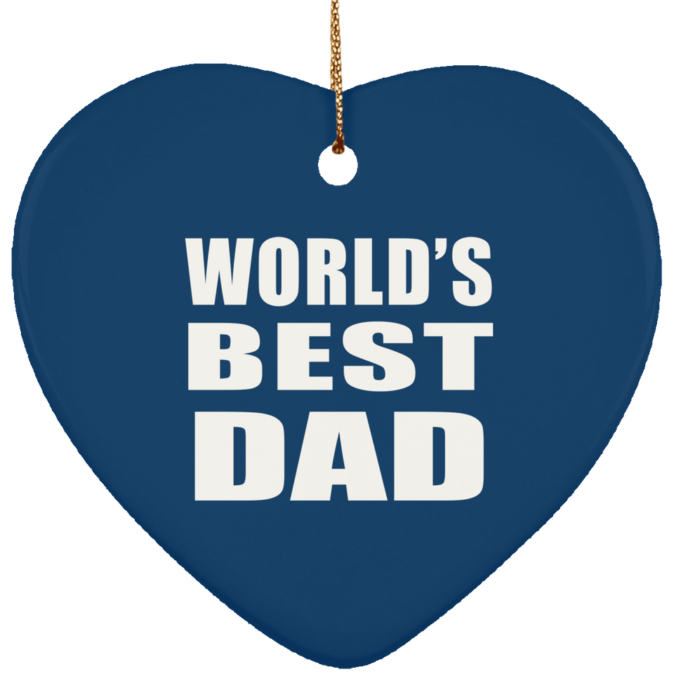 World's Best Dad - Heart Ornament