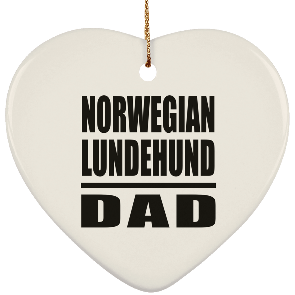 Norwegian Lundehund Dad - Heart Ornament