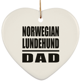 Norwegian Lundehund Dad - Heart Ornament