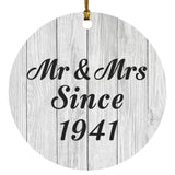 83rd Anniversary Mr & Mrs Since 1941 - Circle Ornament F