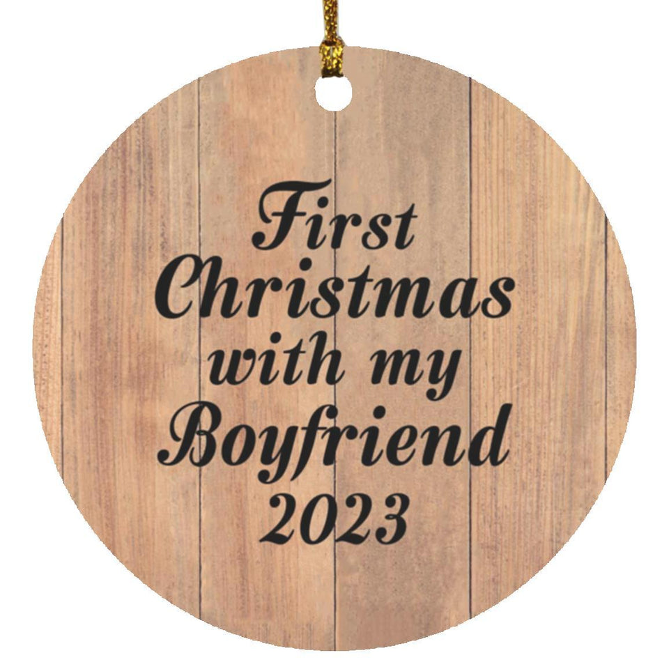 First Christmas With My Boyfriend 2023 - Circle Ornament C
