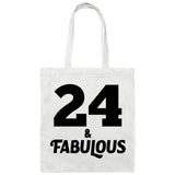 24th Birthday 24 & Fabulous - Tote Bag White