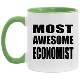 Most Awesome Economist - 11oz Accent Mug Green