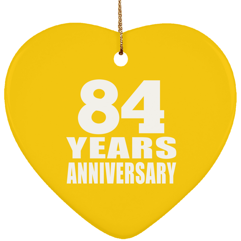 84th Anniversary 84 Years - Heart Ornament