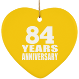 84th Anniversary 84 Years - Heart Ornament