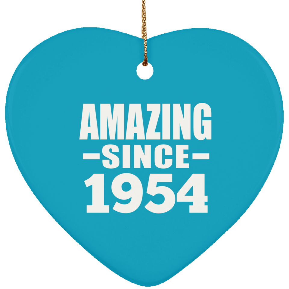 70th Birthday Amazing Since 1954 - Heart Ornament