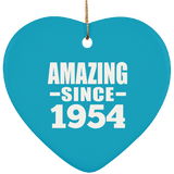 70th Birthday Amazing Since 1954 - Heart Ornament