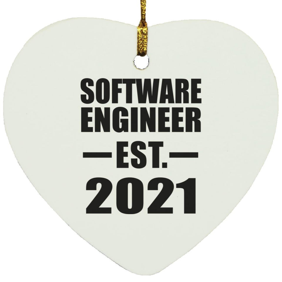 Software Engineer Established EST. 2021 - Heart Ornament