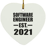 Software Engineer Established EST. 2021 - Heart Ornament