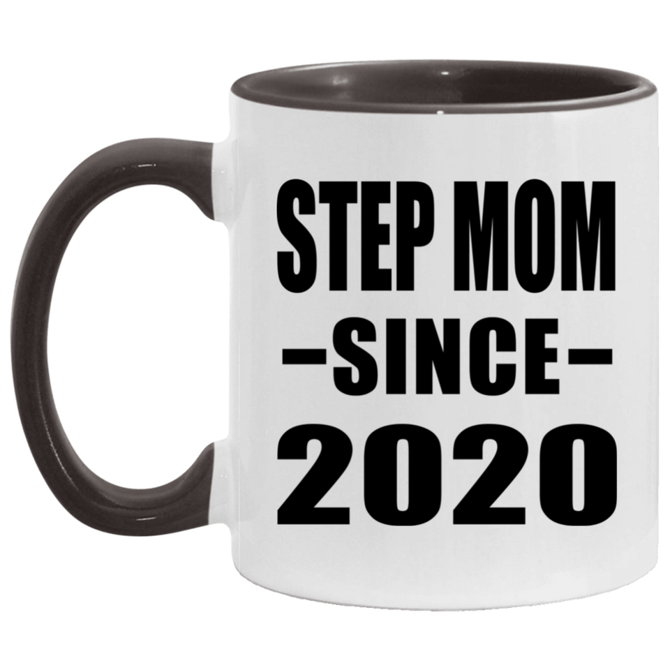 Step Mom Since 2020 - 11oz Accent Mug Black