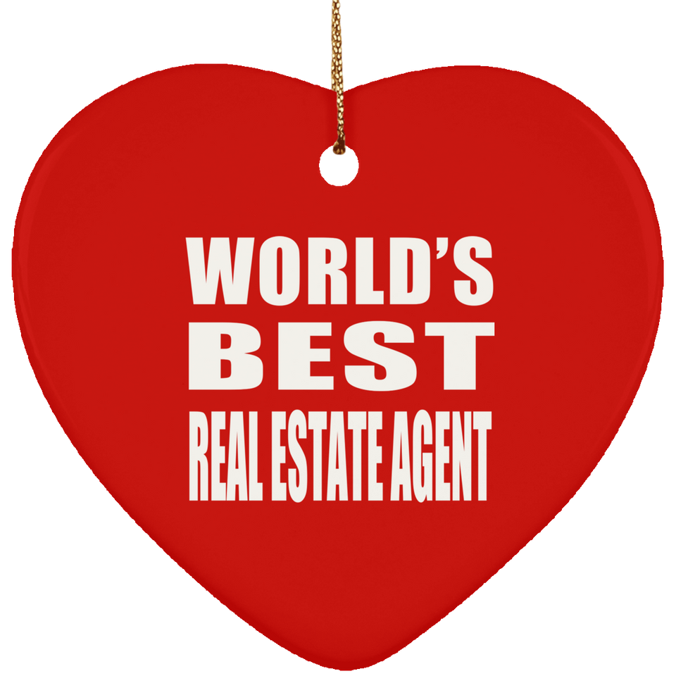 World's Best Real Estate Agent - Heart Ornament