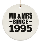29th Anniversary Mr & Mrs Since 1995 - Circle Ornament