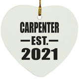 Carpenter Established EST. 2021 - Heart Ornament