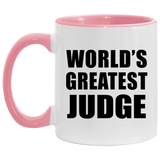 World's Greatest Judge - 11oz Accent Mug Pink