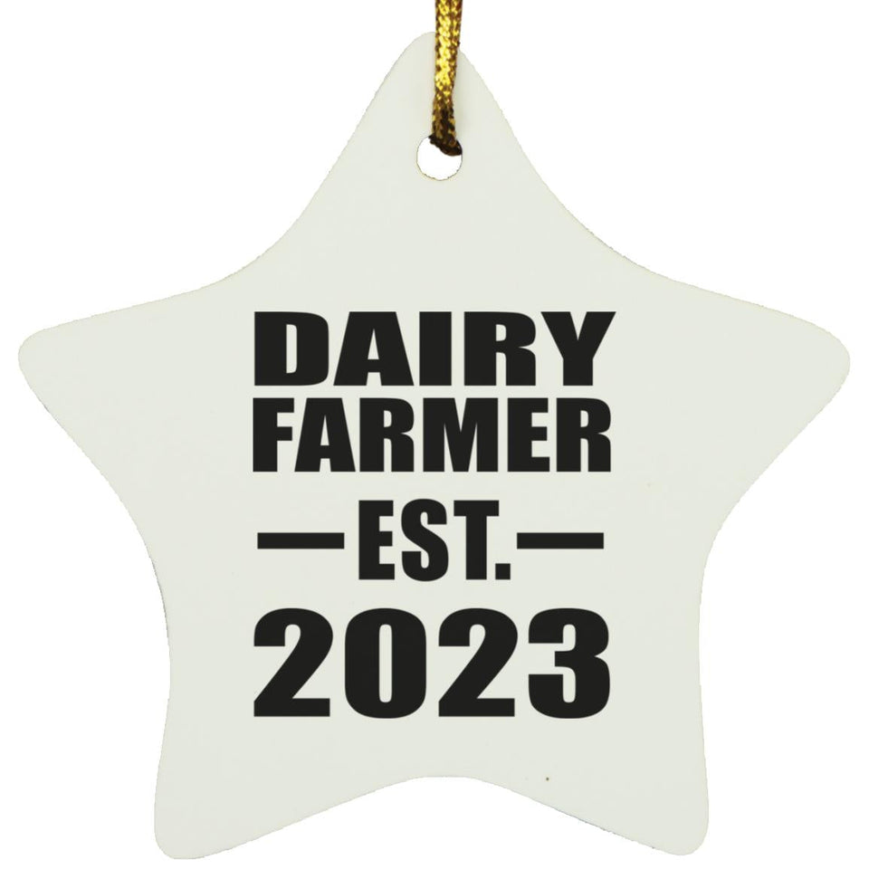 Dairy Farmer Established EST. 2023 - Star Ornament