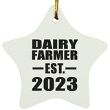 Dairy Farmer Established EST. 2023 - Star Ornament