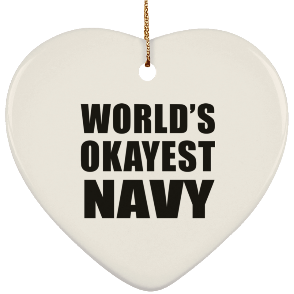 World's Okayest Navy - Heart Ornament