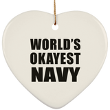 World's Okayest Navy - Heart Ornament