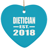 Dietician Established EST. 2018 - Heart Ornament