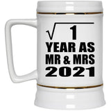 1st Anniversary Square Root of 1 Year As Mr & Mrs 2021 - Beer Stein